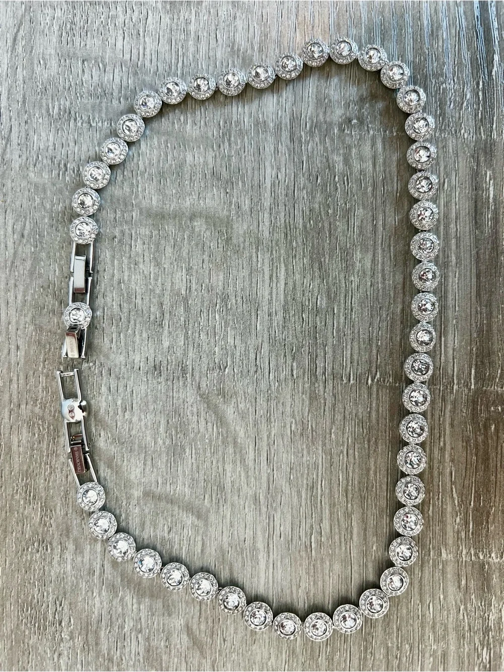 SWAROVSKI Necklace Una Angelic, Round cut, White, Rhodium plated